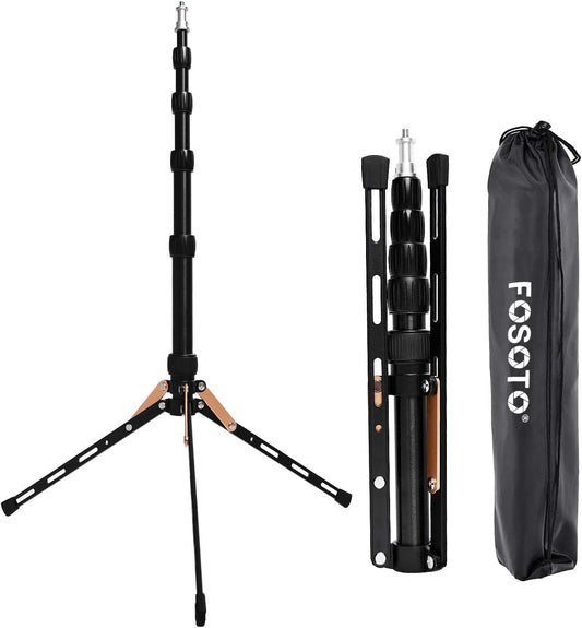 FOSOTO 48in/123cm Mini Photography Light Stand Aluminum Alloy Portable Light Tripod Stand for Camcorder Camera Relfectors Softboxes Lights Umbrellas Backgrounds with Carry Bag