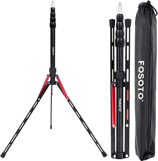 FOSOTO 7.2ft Aluminum Alloy Compact Portable Reverse Legs Light Stand with Carry Bag for Photography Video Photo Studios Photographic Equipment